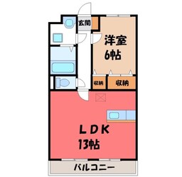 雀宮駅 徒歩18分 2階の物件間取画像